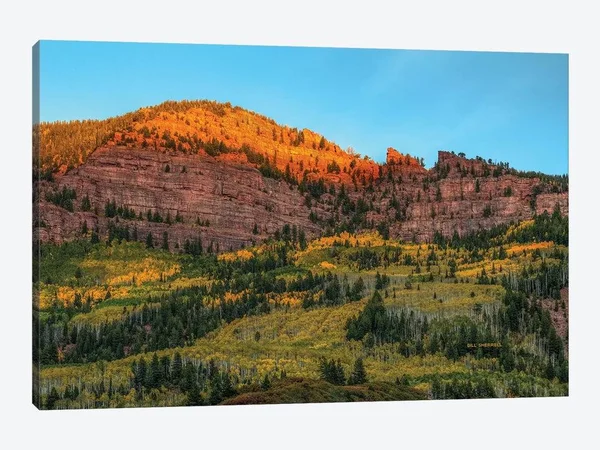 Bill Sherrell Canvas Prints - Cliffhanger Autumn ( scenic & landscapes > Nature > fields - grasslands & Meadows a