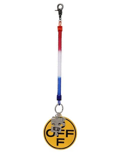 Off-White Off Cross Bungee Key Holder Silver