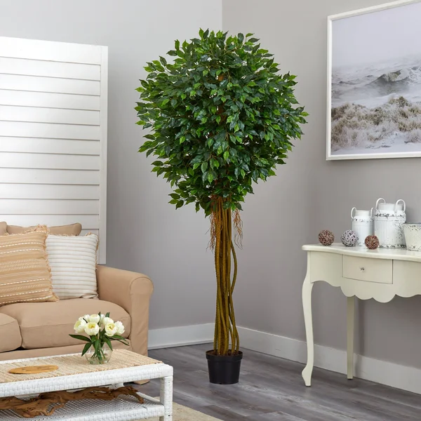 Nearly Natural 7.5 ft. UV Resistant Indoor/Outdoor Ficus Tree