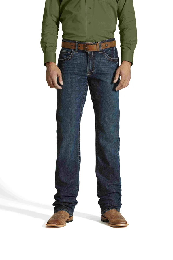 Ariat Men's Rebar M5 Slim DuraStretch Edge Stackable Straight Leg Jeans, 10016222, Ironside
