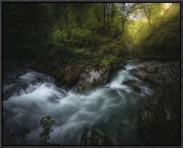 East Urban Home Gorge 1 Photographic Print on Canvas Format: Black Framed, Matte Color: No Matte, Size: 22x22 H x 28x22 W