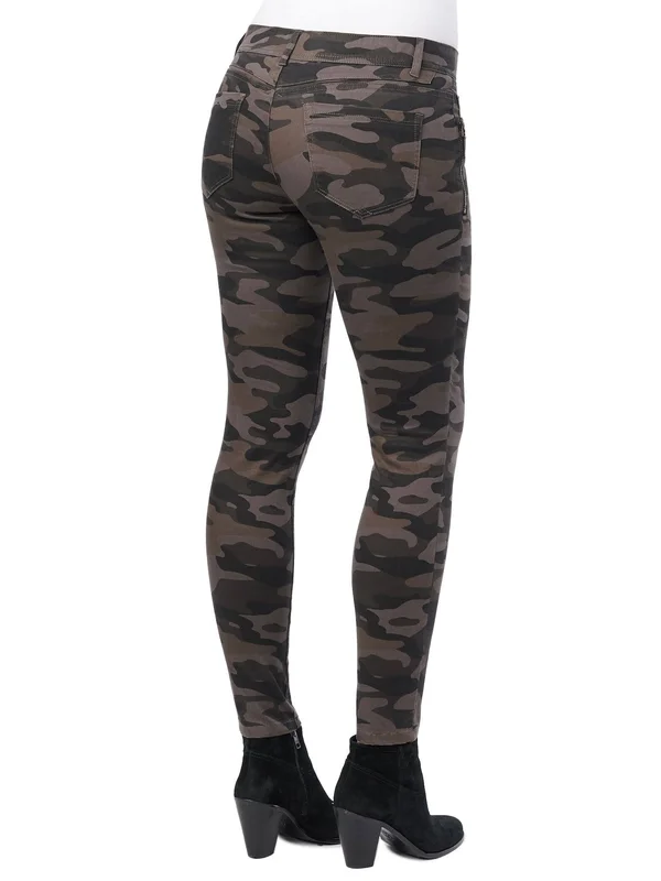 Democracy Women's Stretch Camouflage Absolution Side Zip Jegging Pant 8, Toffee Camo