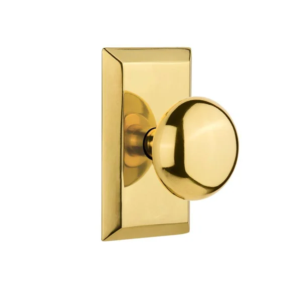 Nostalgic Warehouse 713335 Studio Plate Privacy New York Door Knob, Polished Brass