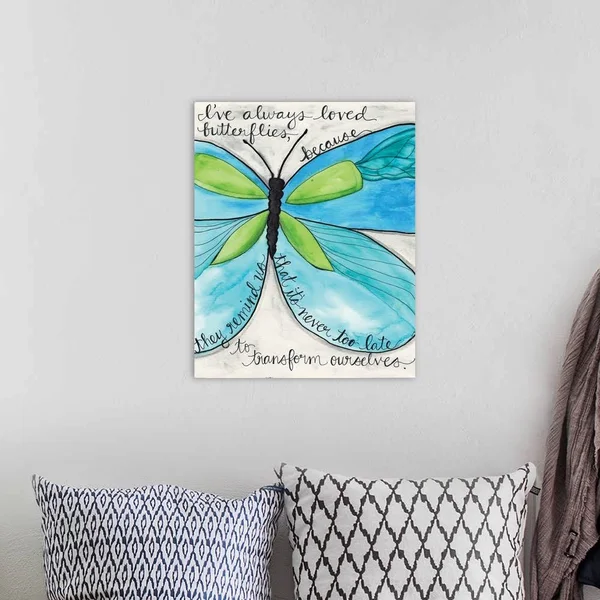 Turquoise Butterfly, Canvas Wall Art, 16x20, Great Big Canvas