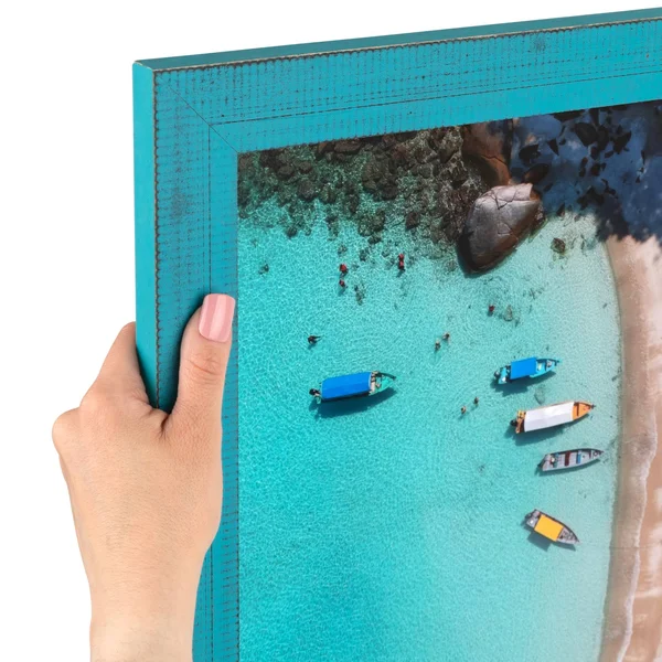 20x30 Turquoise Wood Picture Poster Frame for 30x20 Photo WOM-SM-ECO095-TUR-20x30 by ArtToFrames