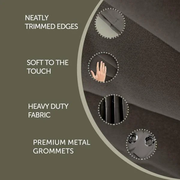 Rod Desyne Room Darkening Curtain 108 inch Height - 1 PANEL, Light Grey