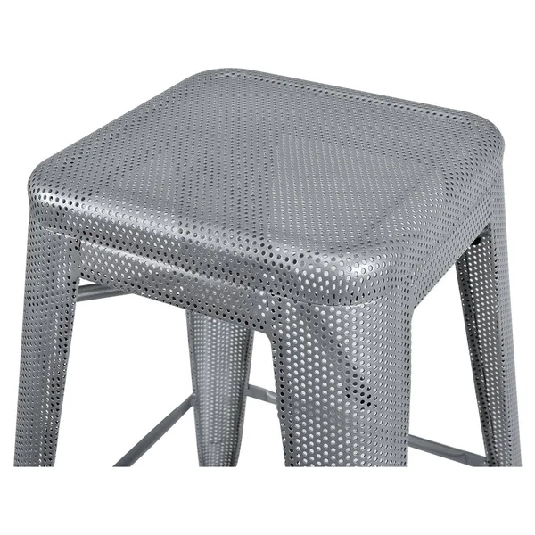 DHP Nova 30x22 Metal Mesh Backless Bar Stool, Silver, Set of 2
