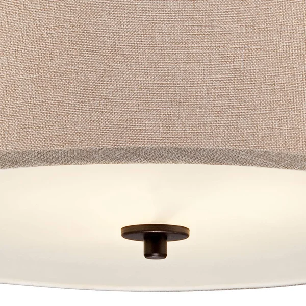 La Pointe 19 1/2x22 Wide Oatmeal Linen Shade Pendant Light
