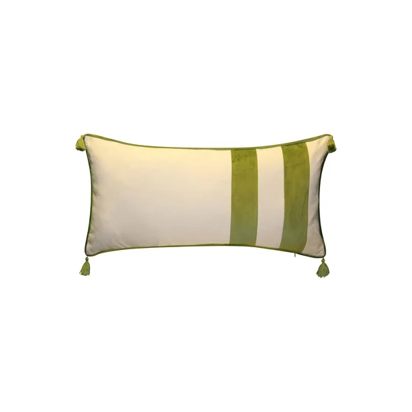 Edie@Home Striped Tassel Lumbar Decorative Pillow, Green, 15x30