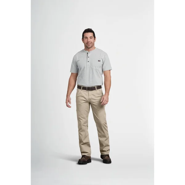 Dickies Men's Flex Regular Fit Straight Leg Tough Max Ripstop Carpenter Pants, Rinsed Desert Sand