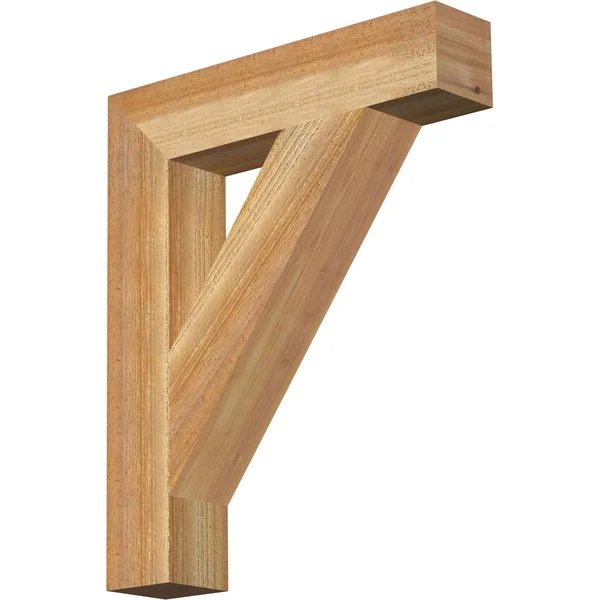 Ekena Millwork BKT04X20X24TRA05RWR 4x22W x 20x22D x 24x22H Traditional Block Rough Sawn BRACKET, Western Red Cedar