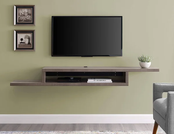 Martin Furniture 72 in. Asymmetrical Wall Mounted TV Shelf