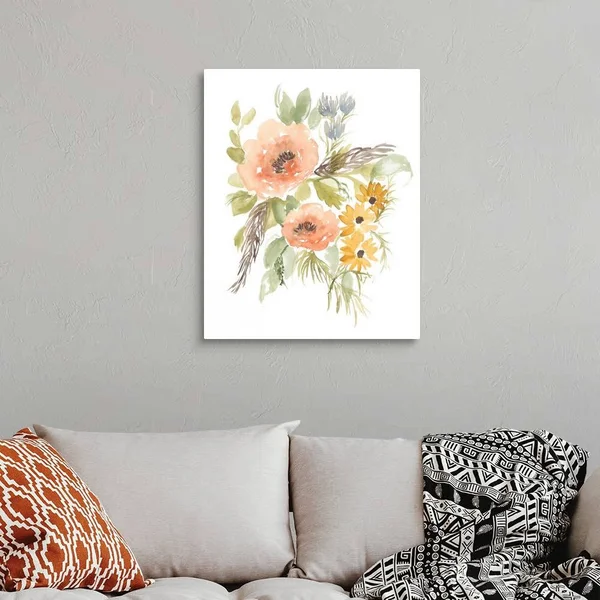 Late Summer Flowers I - Large Solid-Faced Canvas Wall Art Print, Great Big Canvas