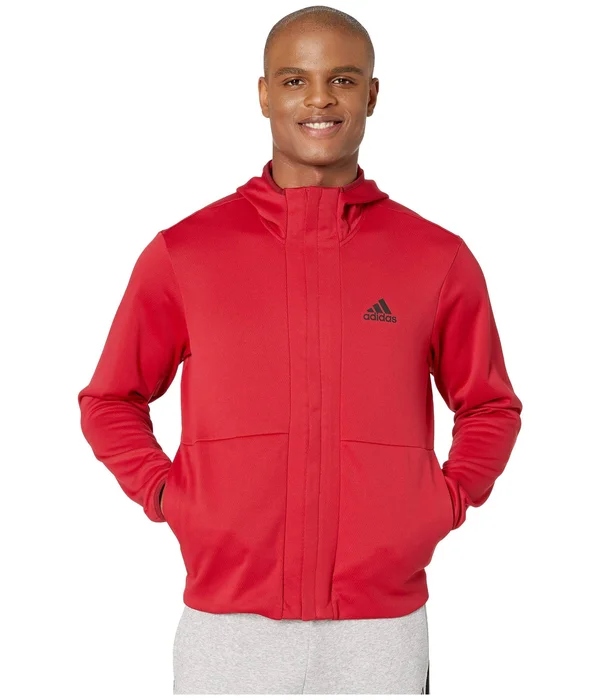 Adidas Team Issue Full Zip Hoodie - Red - Hoodies