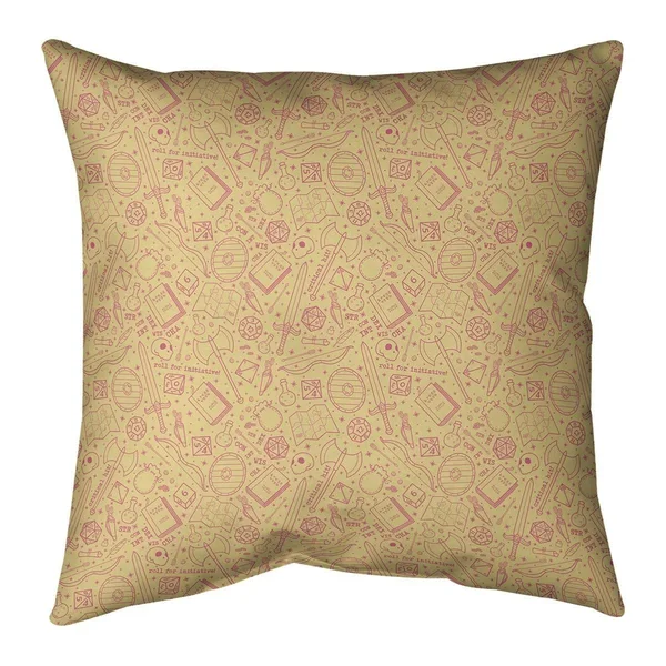 Full Color RPG Pattern Indoor/Outdoor Pillow - 20 x 20 - Pink - N/A