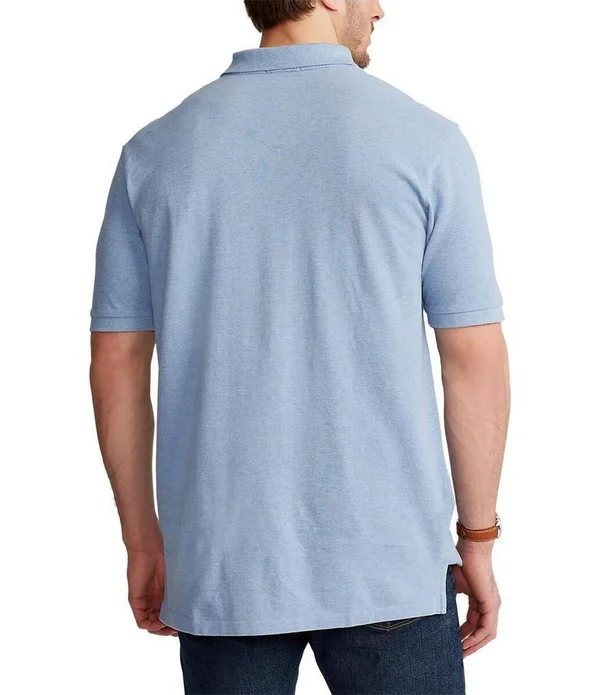 Polo Ralph Lauren Big Tall Classic-Fit Short-Sleeve Cotton Mesh Polo Shirt, Mens, 2XB, Medieval Blue Heather