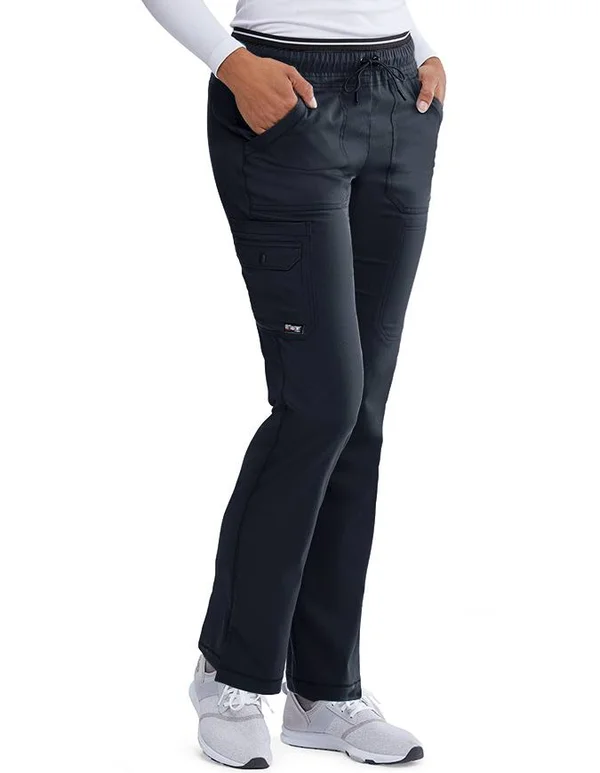Grey&s Anatomy Spandex Stretch Women's Cargo Scrub Tall Pants - Steel (S)