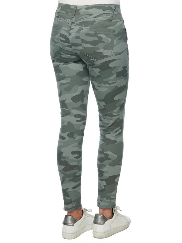 Democracy Women's Stretch Camouflage Absolution Side Zip Jegging Pant 8, Toffee Camo