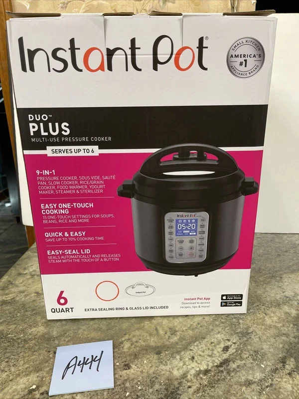 Instant Pot Duo Plus 9-in-1 Pressure Cooker Sterilizer 6qt & Lid Black Stainless