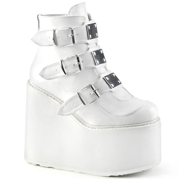 Demonia - Swing-105 12, White Vegan Leather