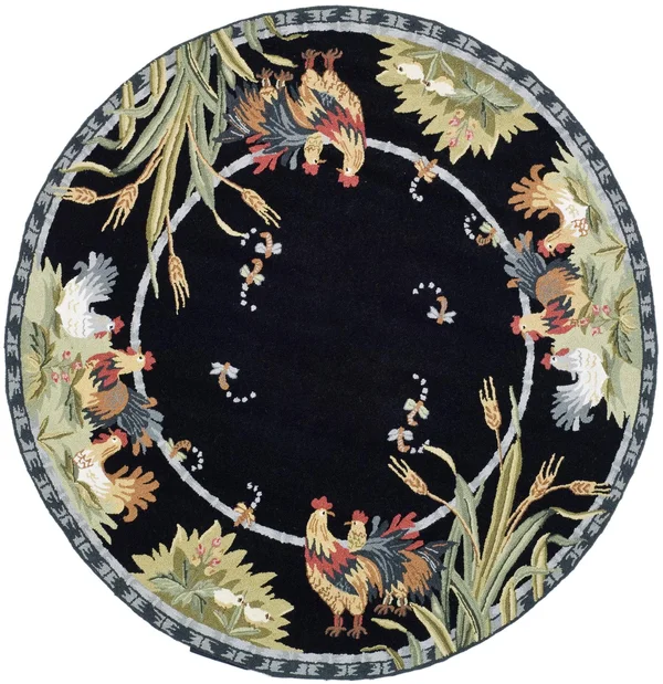Safavieh Chelsea HK56B 5&6x22 x 5&6x22 Round Black Area Rug