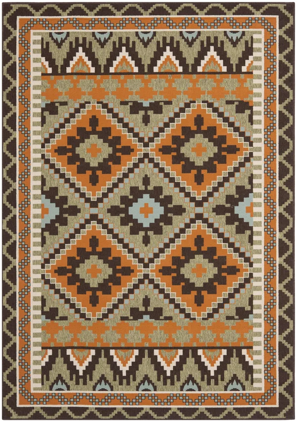 Safavieh Veranda VER096-0742 6&7x22 x 9&6x22 Green, Terracotta Area Rug