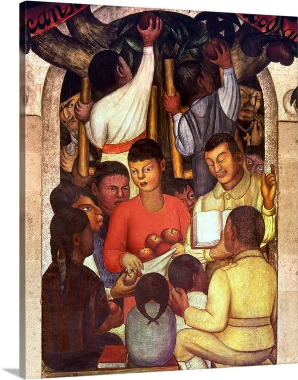 Rivera: Education - 1926, Canvas Wall Art, 24x30, Great Big Canvas