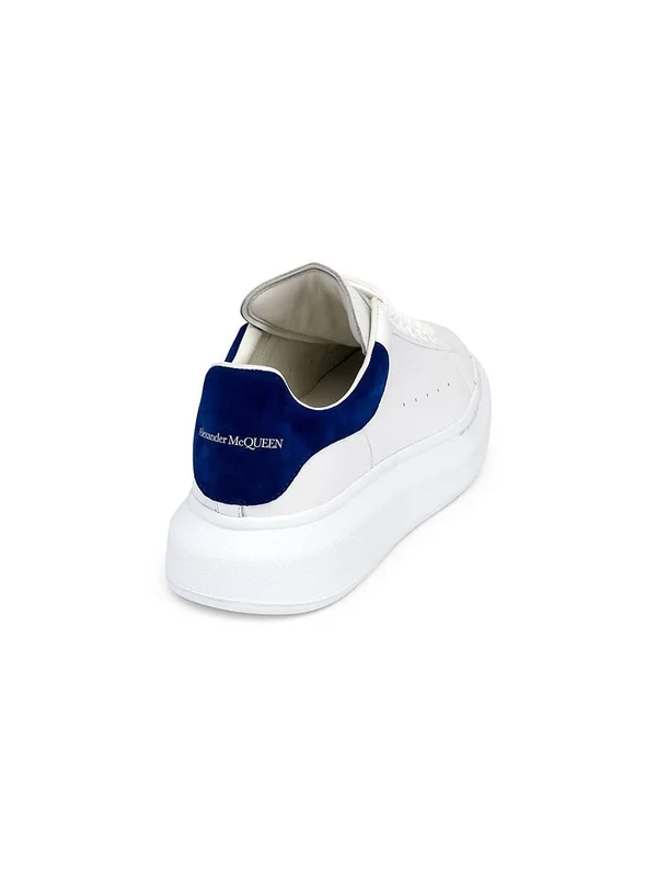 Alexander McQueen Men's Oversized Leather Low-top Sneakers, White/Grey, Men's, 11D, Sneakers & Trainers Low-top Sneakers