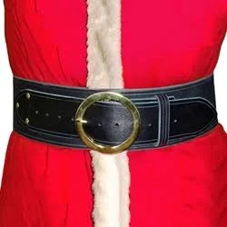 Santa Claus Leather Belt with Round Buckle