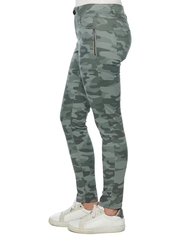 Democracy Women's Stretch Camouflage Absolution Side Zip Jegging Pant 8, Toffee Camo