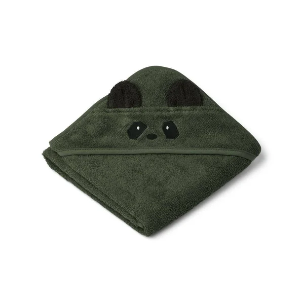 Liewood Albert Hooded Towel Dino/Faune - Kids - Towels and Capes - Green, 70 x 70 cm