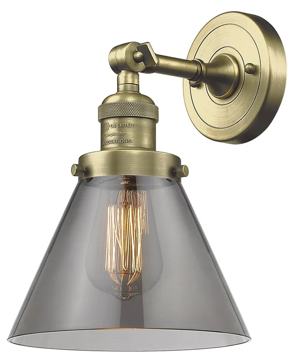 Innovations Lighting-Large Cone 1 Light Sconce-203-AB-G43
