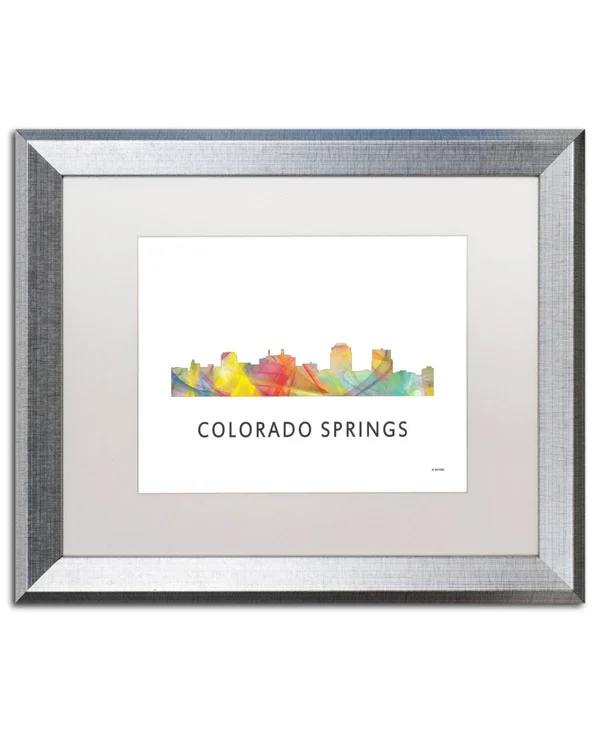 Trademark Fine Art Colorado Springs Co Skyline WB-1x22 by Marlene Watson Framed Graphic Art - Size: 16x22 H x 20x22 W x 0.5x22 D