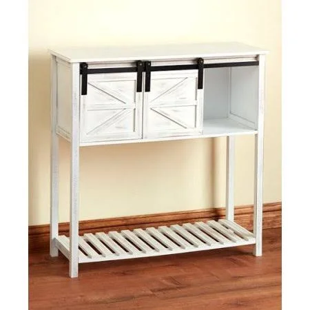 Barn Door-Style Table Collection-Console Table-Whitewashed, Men's, Size: 4