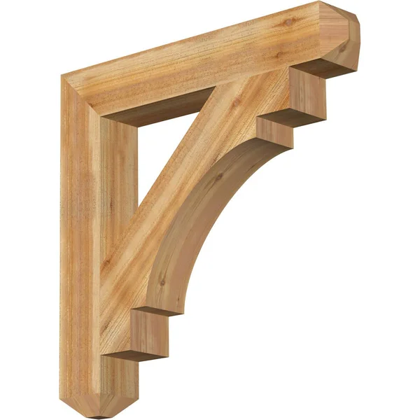 Ekena Millwork BKT06X38X38MRC04RWR 6x22W x 38x22D x 38x22H Merced Craftsman Rough Sawn BRACKET - Western Red Cedar
