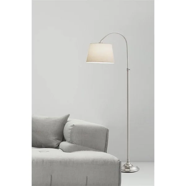 Adesso Bonnet Floor Lamp - Satin Steel