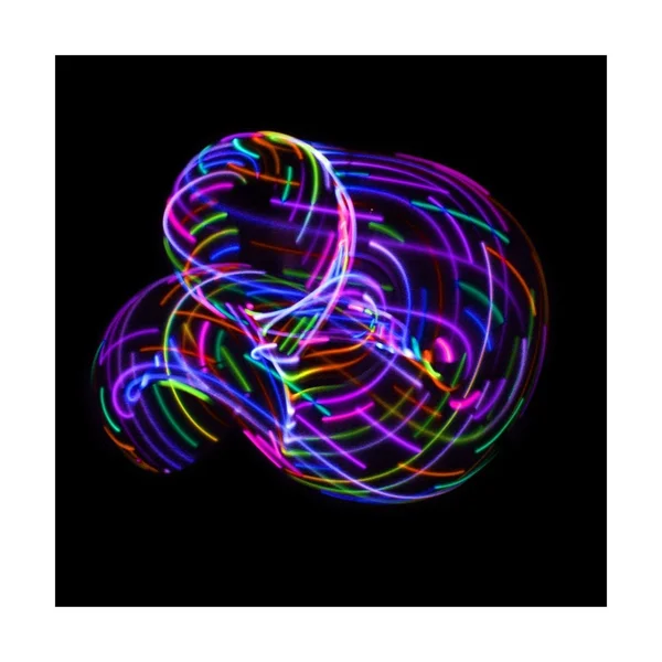 LED Hula Hoop Fully Rechargeable and Collapsable - 28 Color Strobing and Changing LED Lights - Multiple Sizes Available - Light