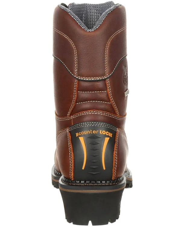 Men's Georgia Boot GB00235 Amp LT Logger Waterproof Work Boot, Size: 11, Brown