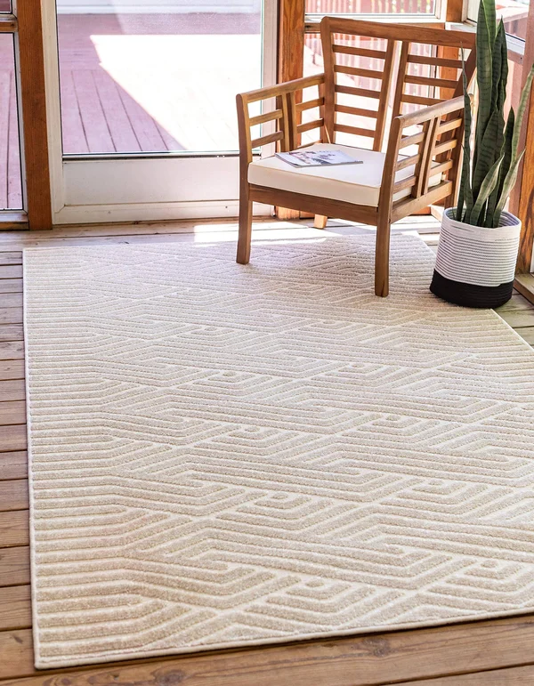 Sabrina Soto Outdoor Beige 9x12 Large Area Rug Indoor Outdoor Rug