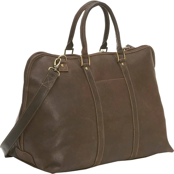 Le Donne Leather Distressed Leather Getaway Duffel (Chocolate)