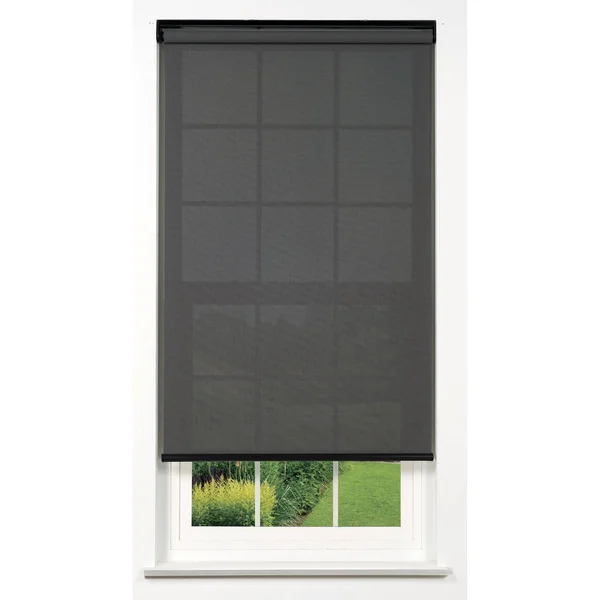 Linen Avenue Cordless 5% Solar Screen Standard Roller Shade, Charcoal 44 W x 78 H