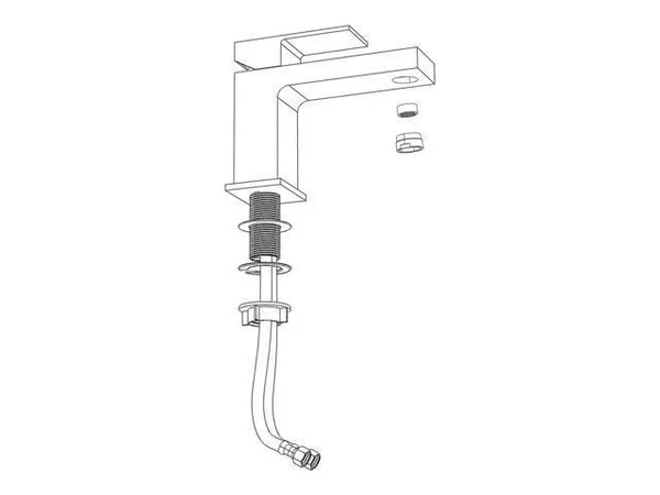 Aquaterior 1 Hole Bathroom Sink Faucet Square Single Handle Cold & Hot Water Tap Nickel