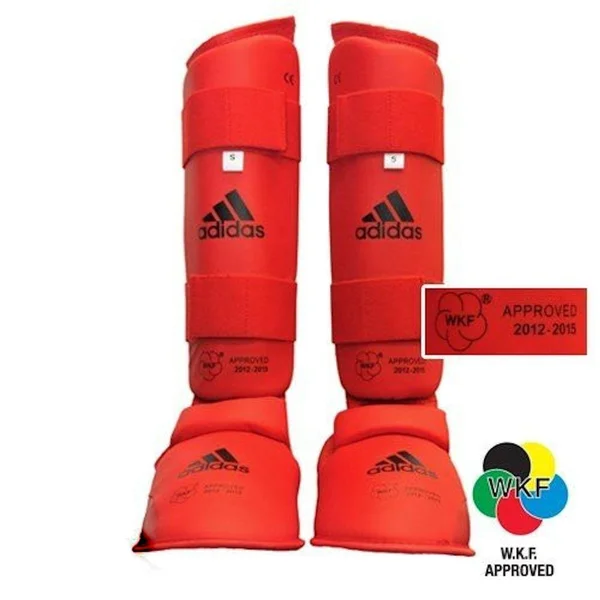 Adidas WKF Shin and Instep Guards - Blue Adult Small