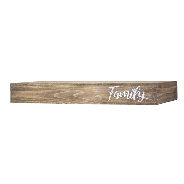 American Art Decor Family Wood Floating Wall Shelf, Brown
