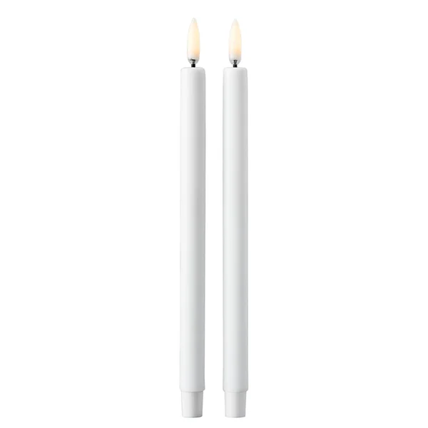 Stoff by Uyuni Taper Candles LED Candle 2-Pack - Candles Virgin Paraffin Wax White - 46001