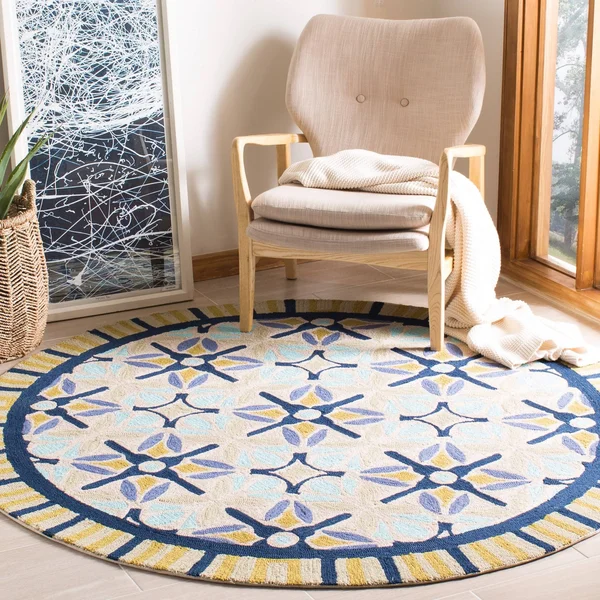 Safavieh Four Seasons FRS449A 3&6x22 x 5&6x22 Tan - Blue Area Rug