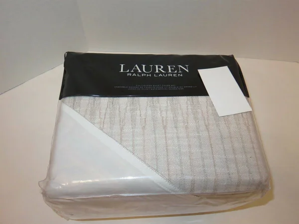 Ralph Lauren Mason Geo-Stripe Full/Queen Duvet Set - Classic Cream Multi