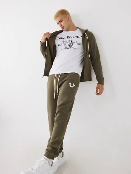 Men's Classic Logo Jogger - Taupe, Size Large, True Religion