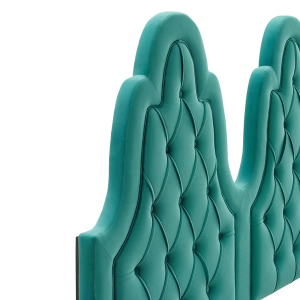 Alexandria Tufted Performance Velvet King Platform Bed - Teal