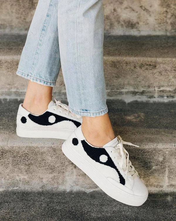 Yin Yang Platform Sneaker Coral - White, 9.5